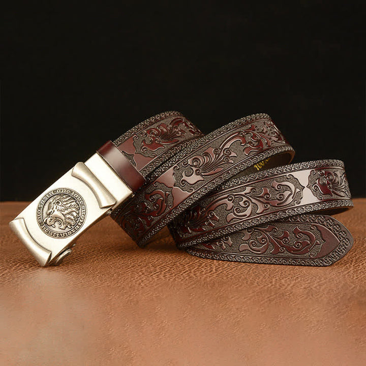 Men's Punk Lion Head Leather Belt - image 14