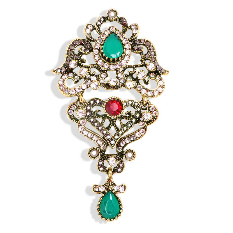 Women's Classical Waterdrop Banquet Brooch - Green - image 0