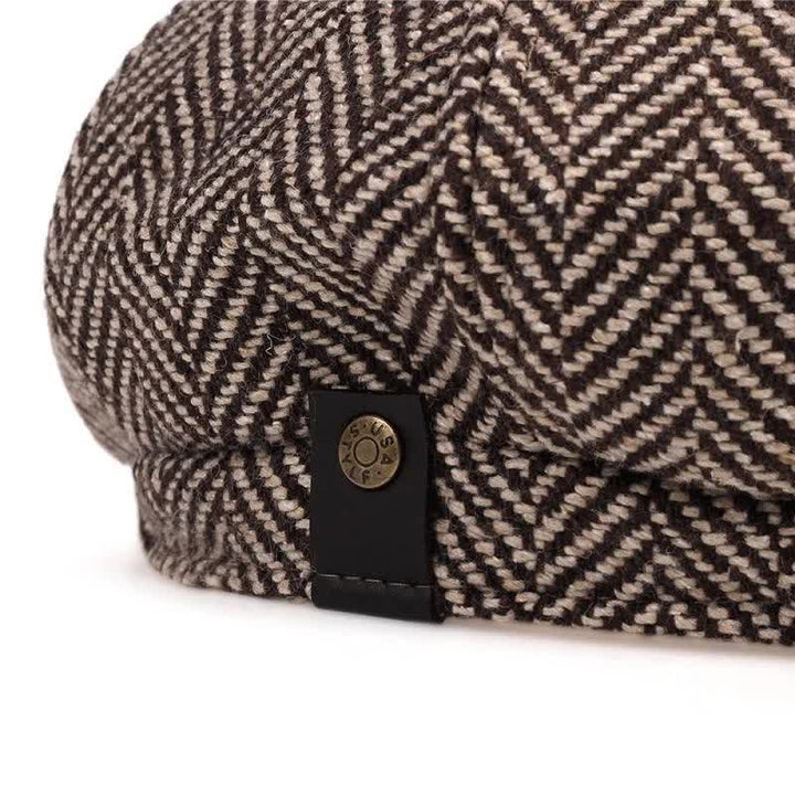 Peaky Hat Herringbone Pattern Octagonal Beret Cap - image 4