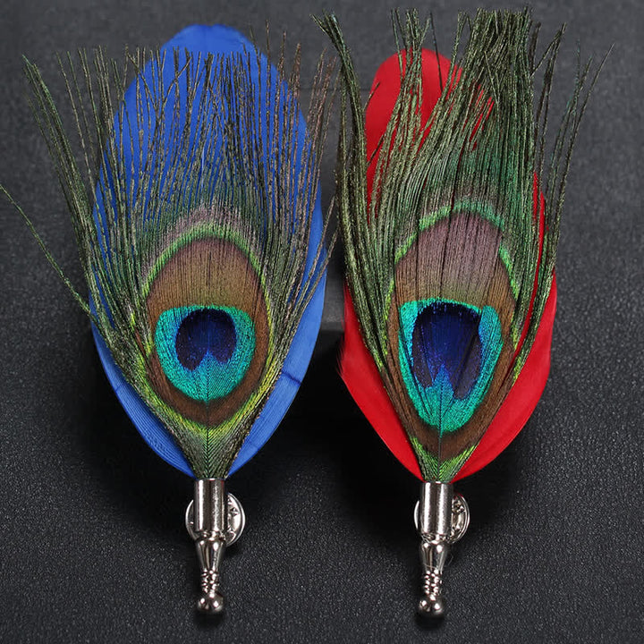 Wedding Natural Feather Buttonhole Brooch - image 2