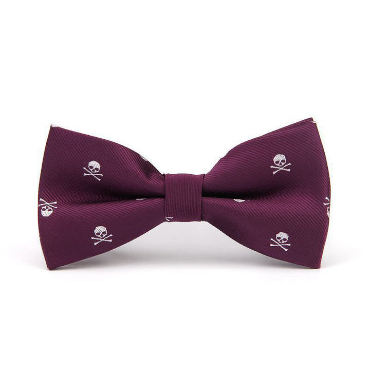 Men's Halloween Skeleton Cross Bones Bow Tie - Purple - image 7