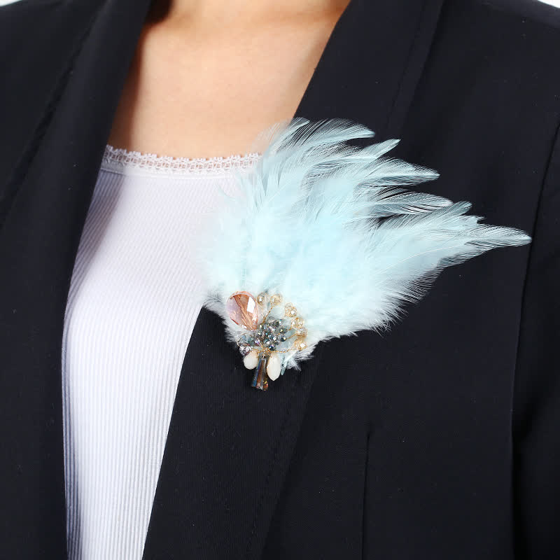 Women's Luxury Crystal Branch Snowflake Feather Brooch - image 10