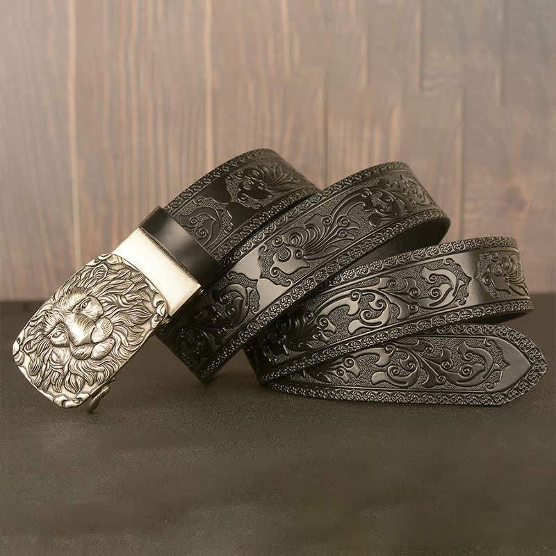 Men's Honor Male Lion Head Leather Belt - image 19