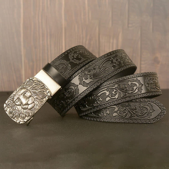 Men's Honor Male Lion Head Leather Belt - image 19