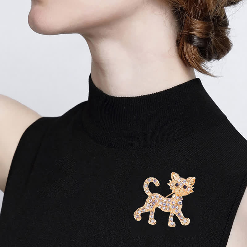 Women's Cute Kitty Cat Brooch - image 1