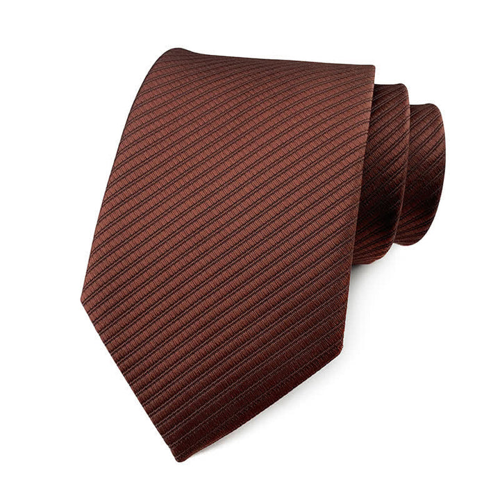 Men's Solid Color Discreet Twill Work Necktie - Brown - image 5
