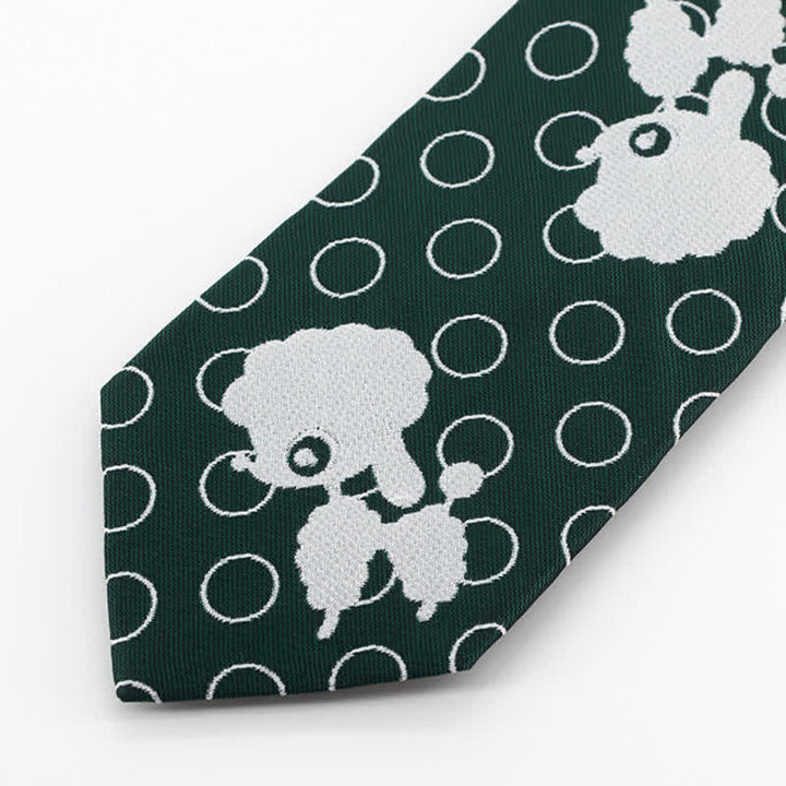 Men's Green & White Sheep Necktie - image 2