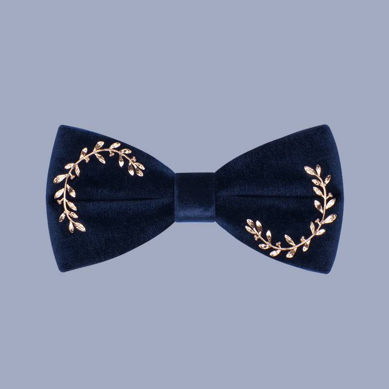 Men's Vine Leaves Velvet Bow Tie - image 7