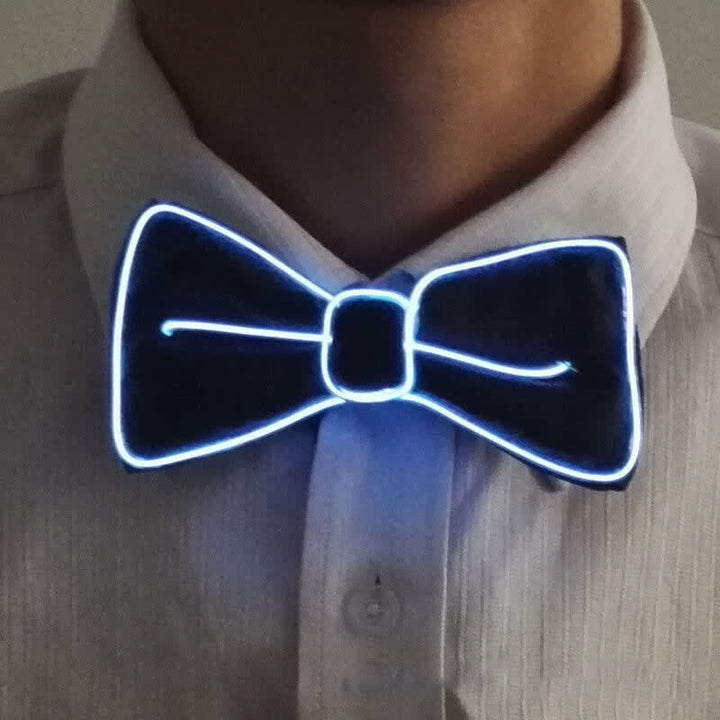 Men's LED Luminous Glowing Bow Tie - White - image 22