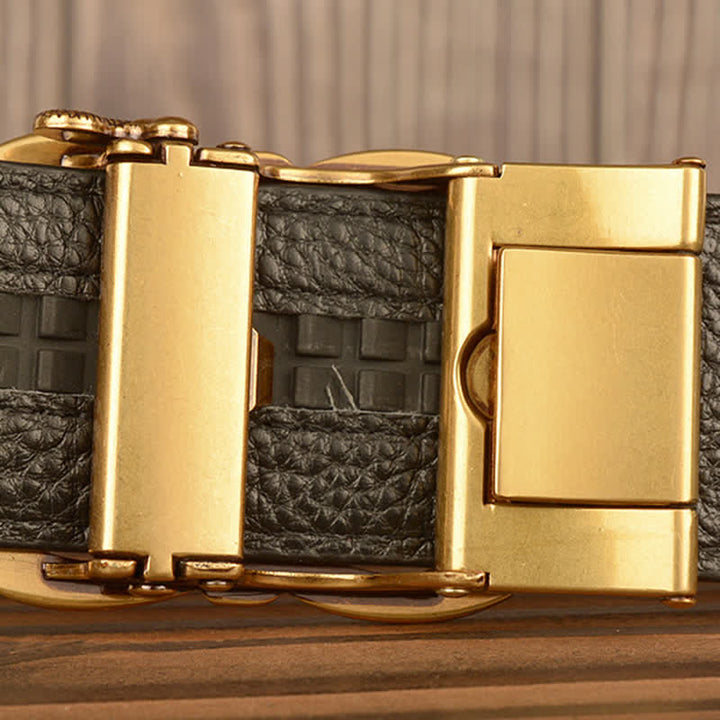 Men's Giant Ox Crocodile Pattern Leather Belt - image 4
