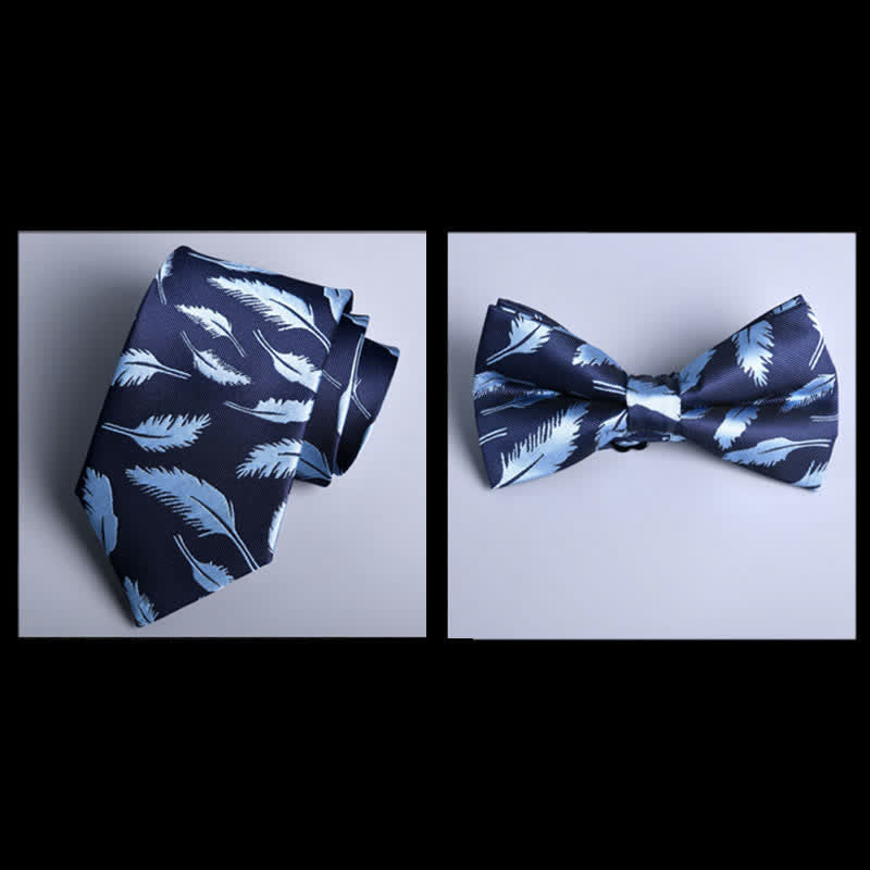 8Pcs Navy Leaves Flower Vogue Necktie Bow Ties Gift Box - image 1