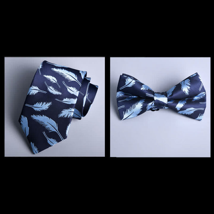 8Pcs Navy Leaves Flower Vogue Necktie Bow Ties Gift Box - image 1