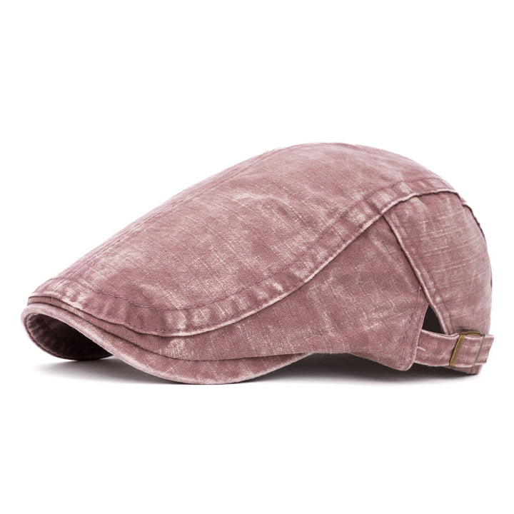 Spring & Summer Washed British Style Pure Cotton Beret - Pink - Adjustable (22"-24") - image 11