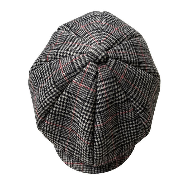 British Black & White Chequered Octagonal Beret Cap