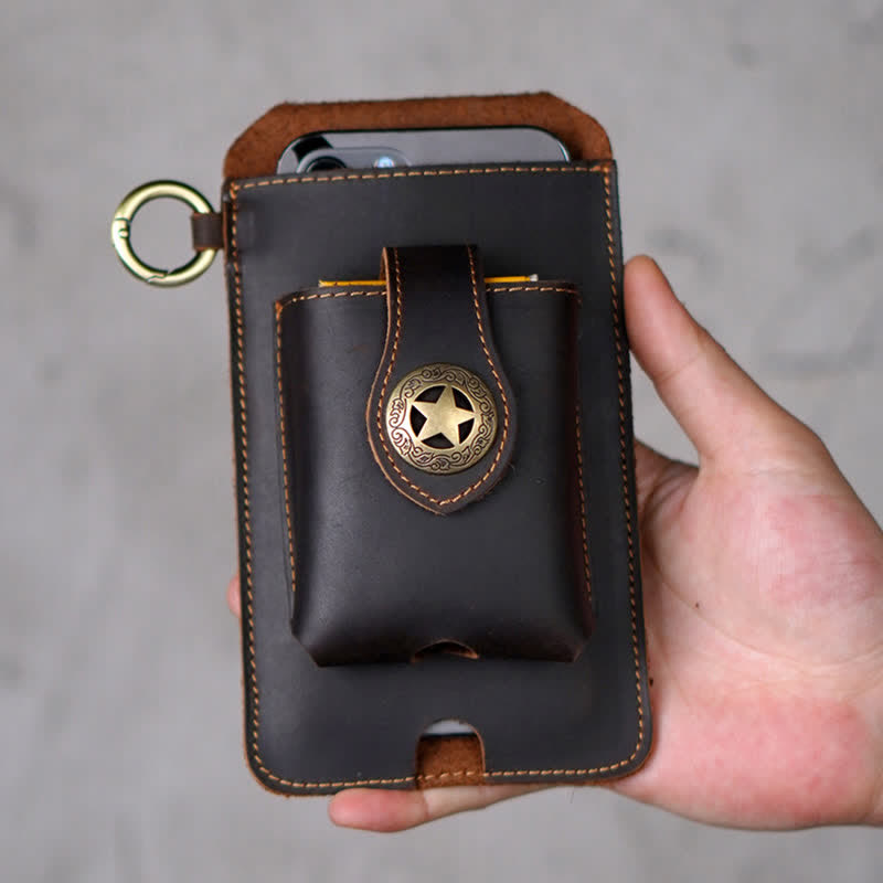 Star Magnetic Suction Leather Phone Belt Bag - image 10