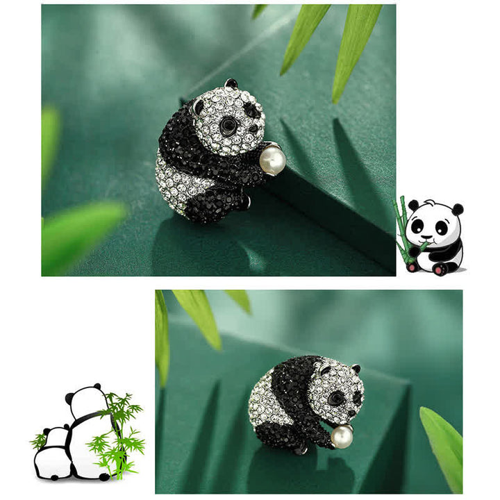 Women's Panda Sparkling Body Brooch - image 2