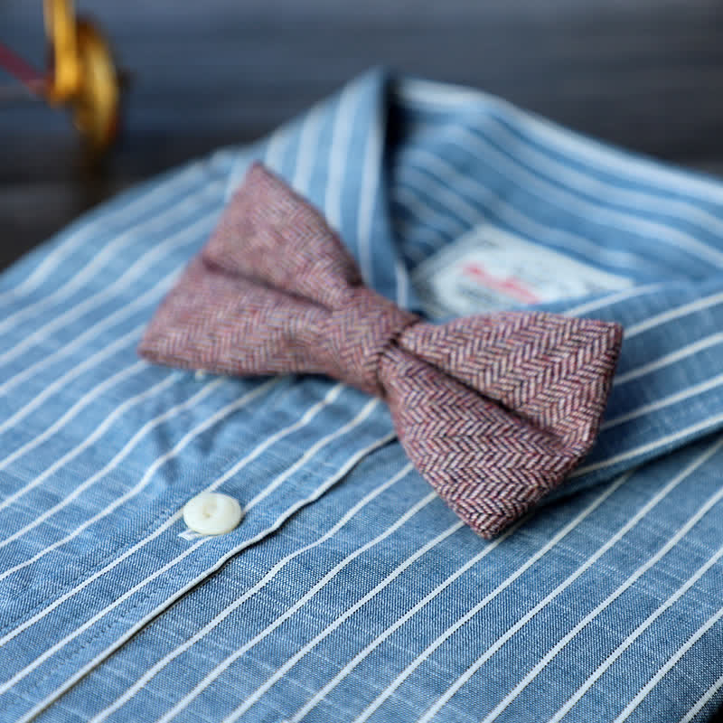 Men's Simple Tweed Wool Blend Bow Tie - # 9 - image 11