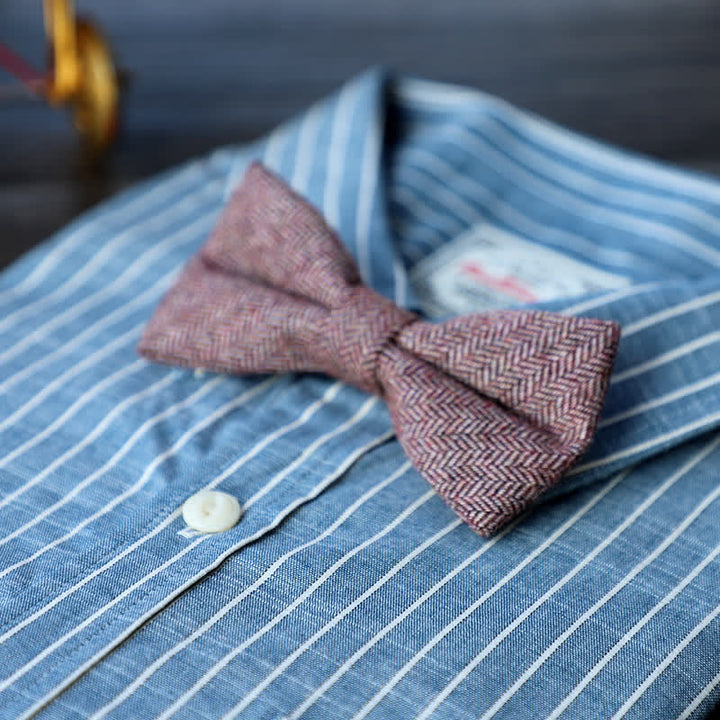 Men's Simple Tweed Wool Blend Bow Tie - # 9 - image 11