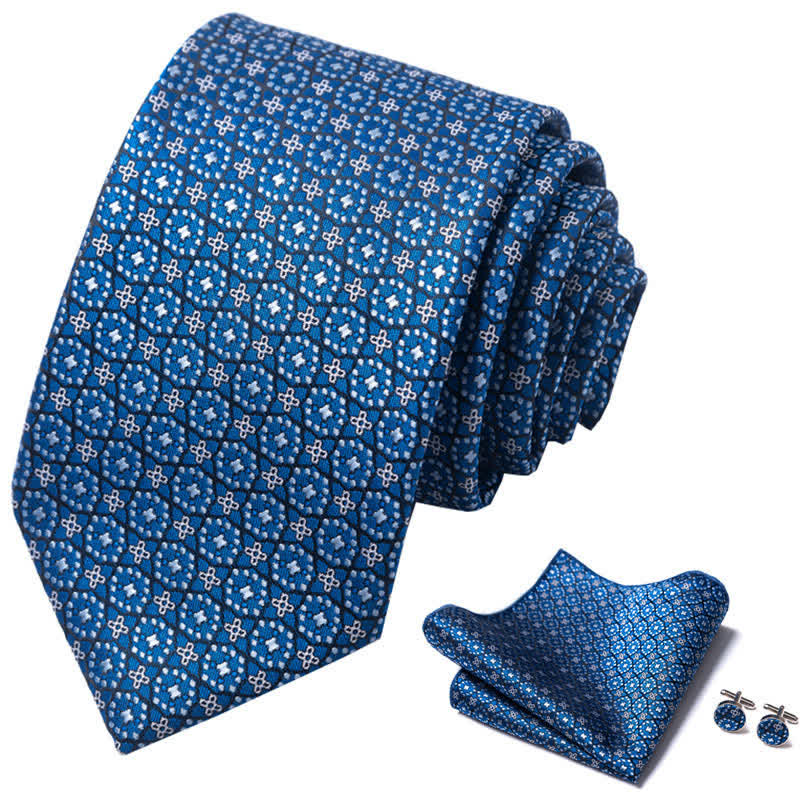 3Pcs Men's SteelBlue Patrician Gent Necktie Set - image 1