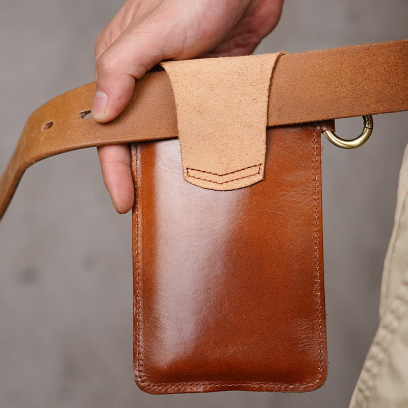 Star Magnetic Suction Leather Phone Belt Bag - image 5