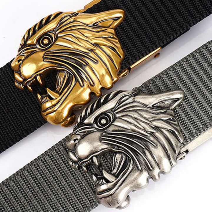 Men's Roaring Tiger Head Nylon Belt - image 2