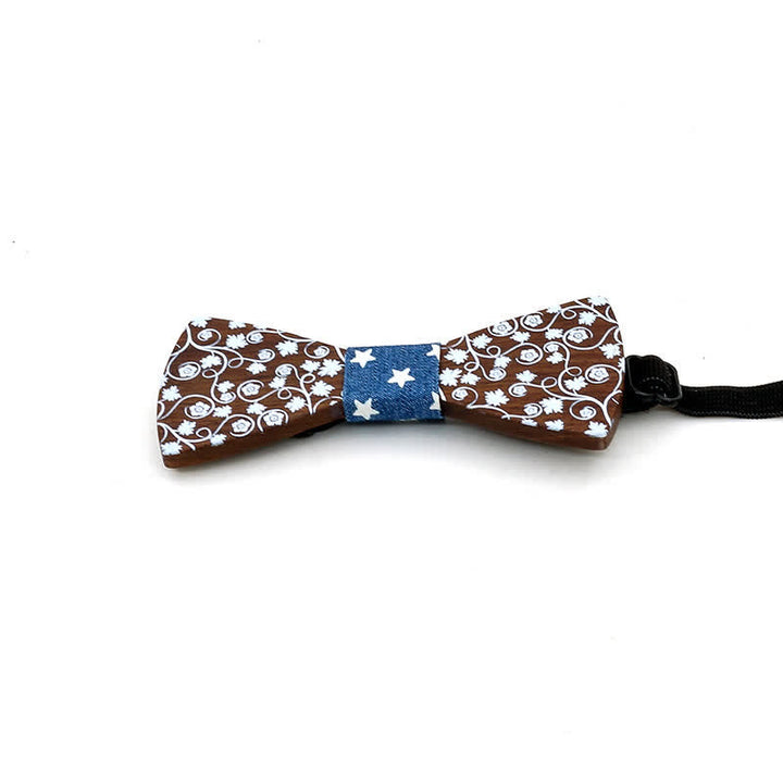 Kid Glorious Floral Printing Wooden Bow Tie - image 3