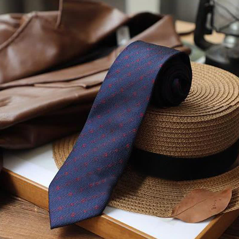 Men's Polka Dots Little Floral Necktie - image 7