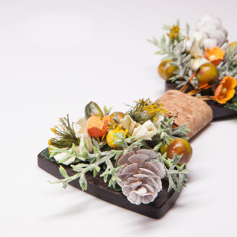 Men's Vintage Forest Bouquet Wooden Bow Tie - image 3