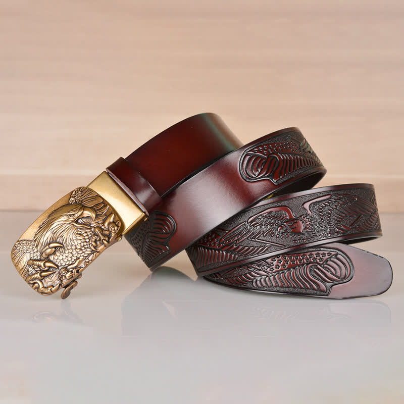 Men's Mighty Eagle Sharp Claw Automatic Buckle Leather Belt - image 19
