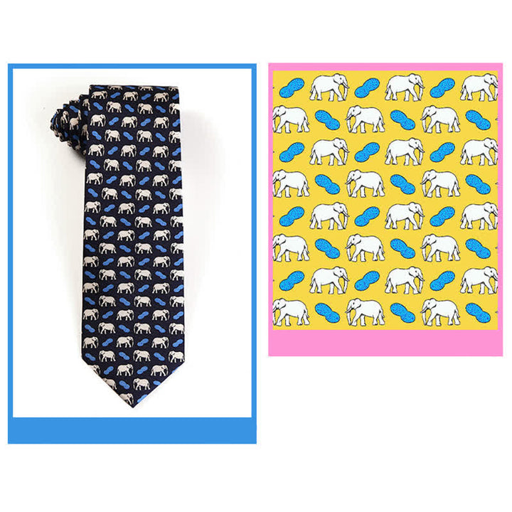 Men's Dancing Animal Motifs Pure Silk Necktie - image 12