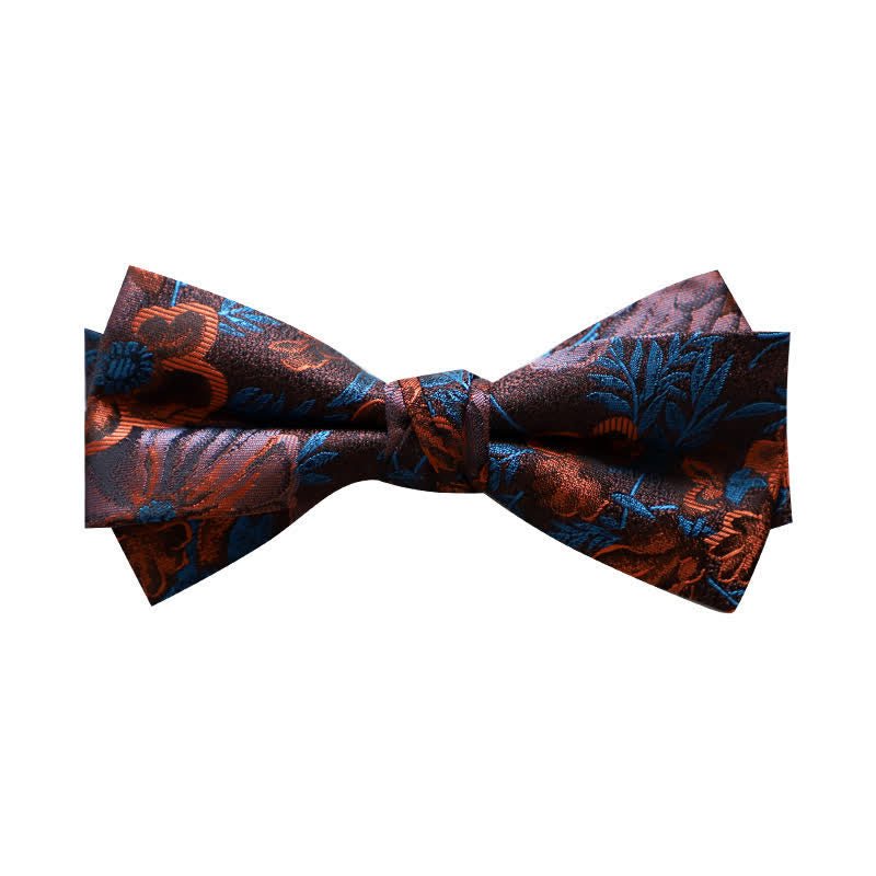 Men's British Striped Floral Bow Tie - image 26