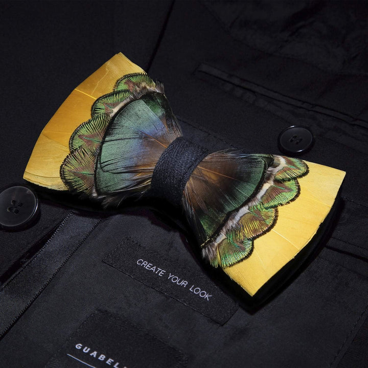 Yellow Peacock Feather Bow Tie Collection Bundle - image 7
