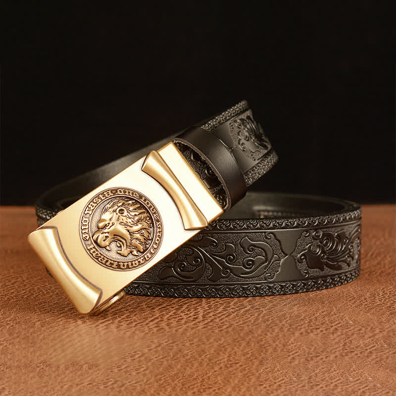 Men's Punk Lion Head Leather Belt - image 10