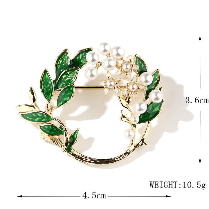 Women's Gardenia Blossom Wreath Brooch - image 2