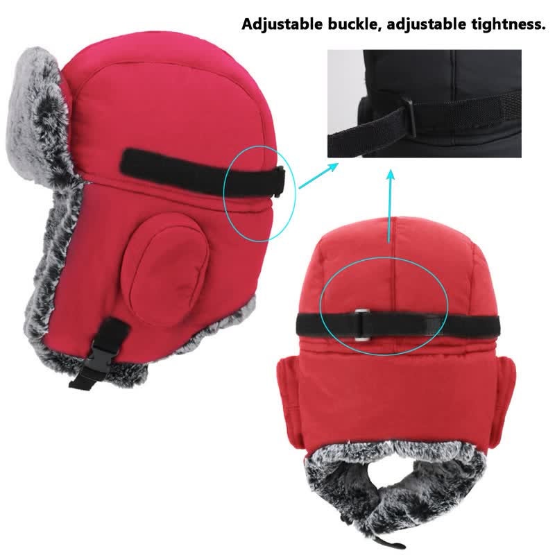 Unisex Outdooor Aviator Cap Faux Fur Trapper Hat Set - image 8