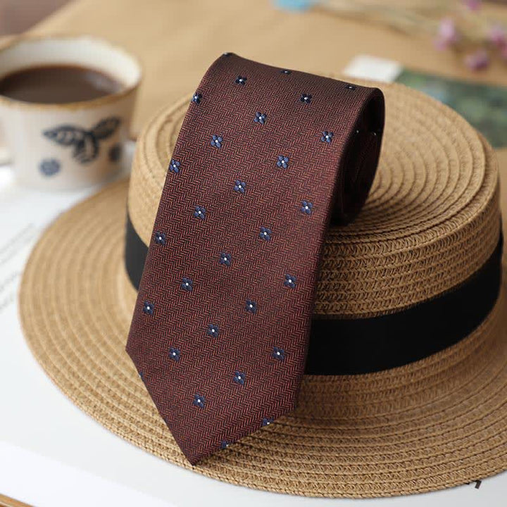 2Ps Men's Vintage Mini Motif Necktie Pocket Square Set - image 15