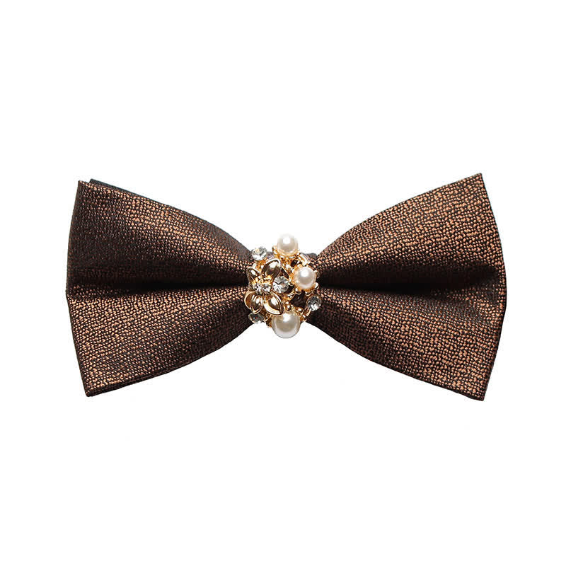 Men's Pearl Formal Tuxedo Bow Tie - Brown - image 8