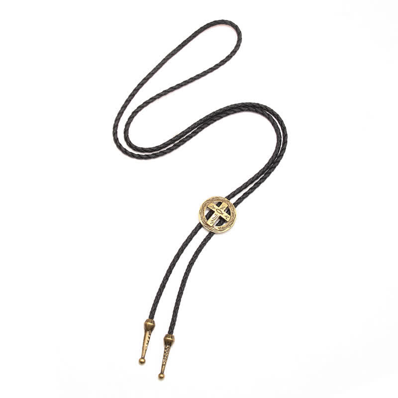 Retro Shirt Accessories Circle Cross Bolo Tie - image 3