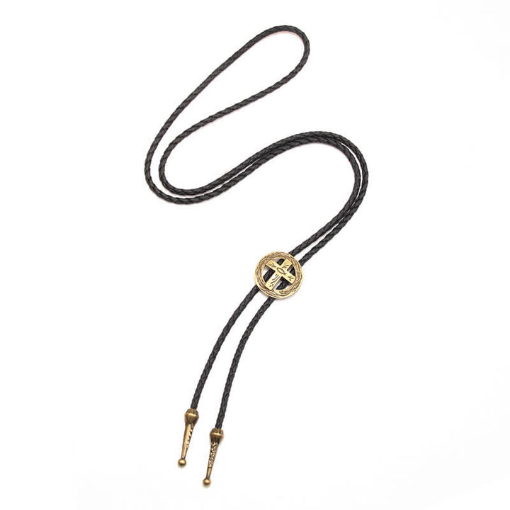 Retro Shirt Accessories Circle Cross Bolo Tie - image 3