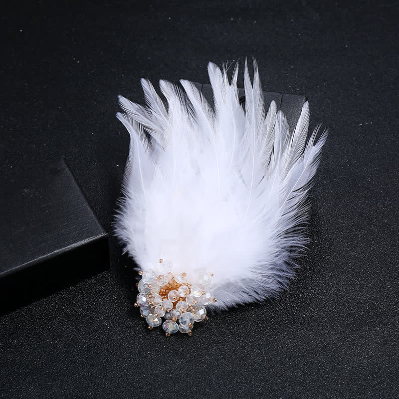 Women's Luxury Crystal Branch Snowflake Feather Brooch - Snowflake - White - image 11