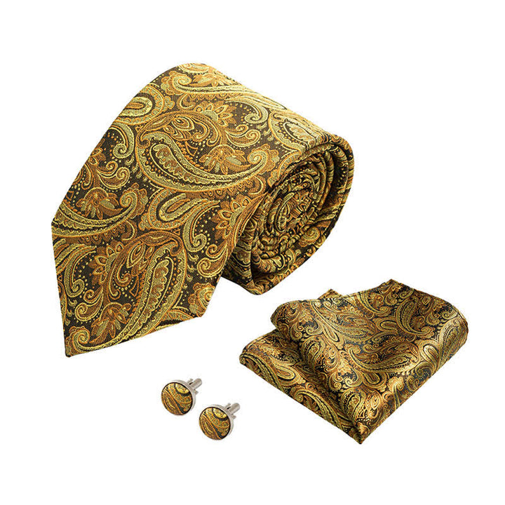3Pcs Men's Classic Paisley Floral Necktie Set - image 1