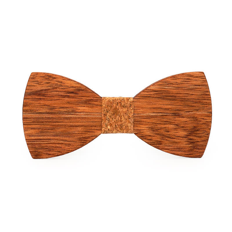 Men's Vintage Begonia Wooden Bow Tie - Cork - image 11