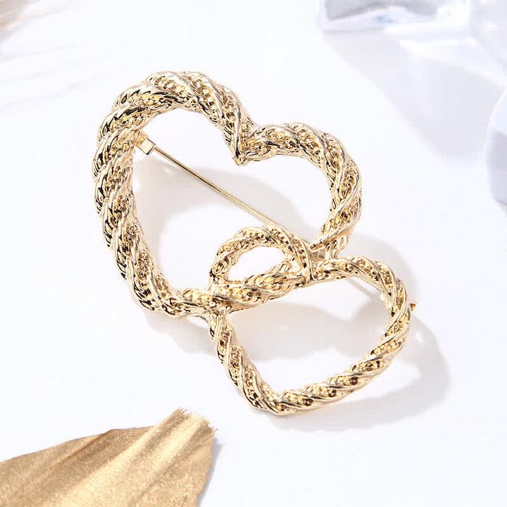 Women's Double Love Heart To Heart Brooch - image 4