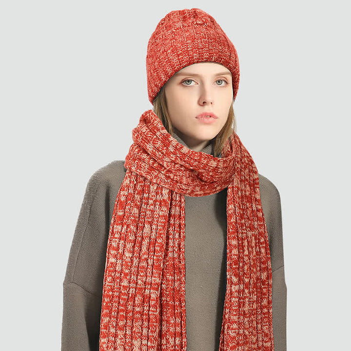 3Pcs Unisex Stylish Hat Long Scarf Touch Screen Gloves Set - image 9