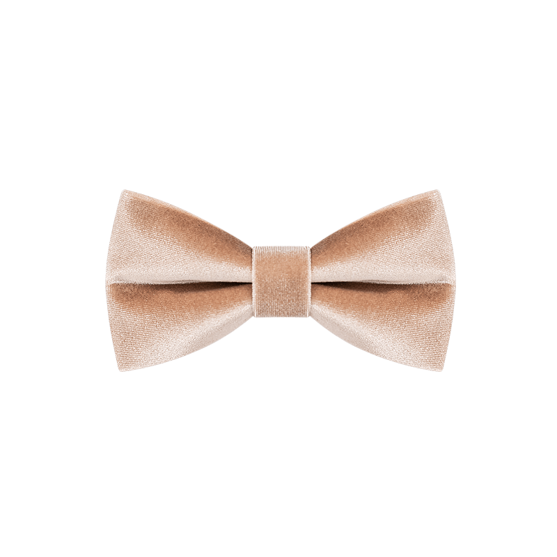 Men's Champagne Solid Color Velvet Bow Tie - image 6