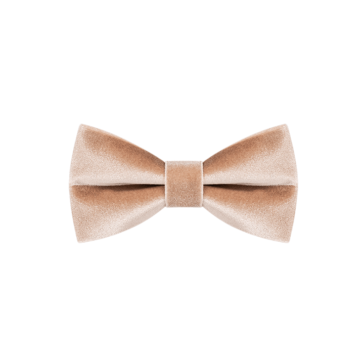 Men's Champagne Solid Color Velvet Bow Tie - image 6
