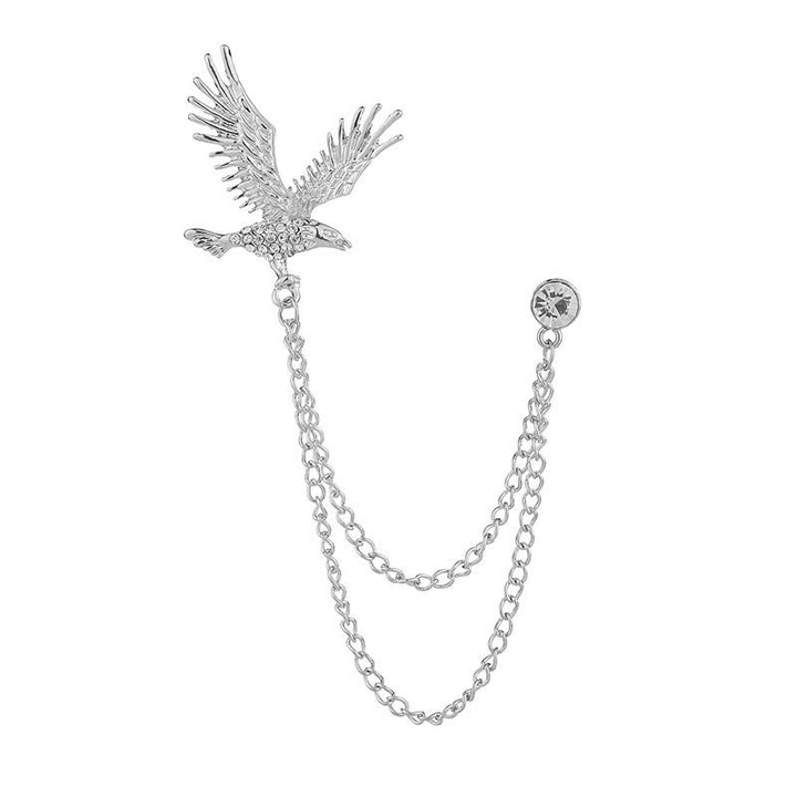 Men's Soaring Eagle Rhinestones Brooch - image 6