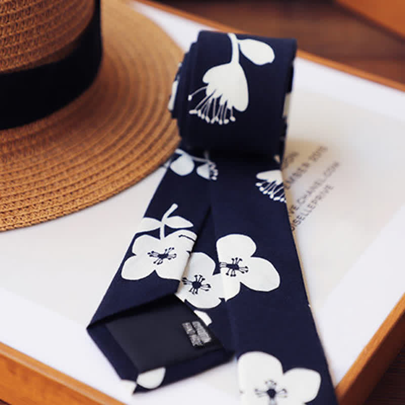 Men's Elegant Floral Skinny Necktie - image 6