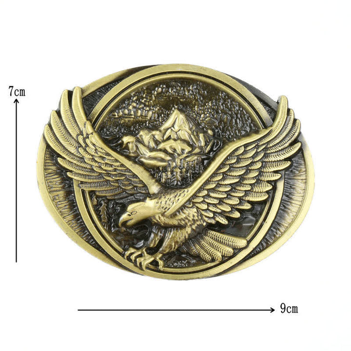 Men's DIY Domineering Flying Eagle Buckle Leather Belt - image 6