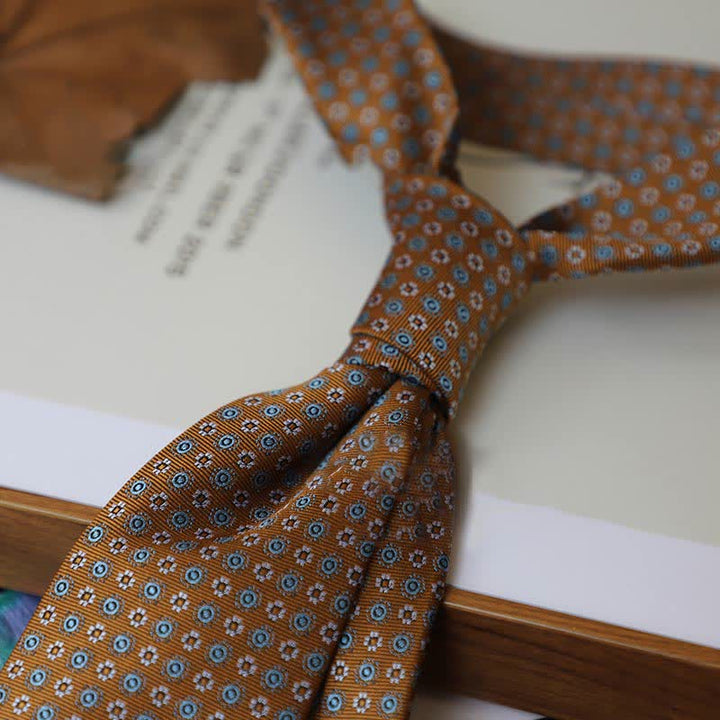 Men's Coffee Colors Series Striped Paisley Necktie - Style #1 - image 4